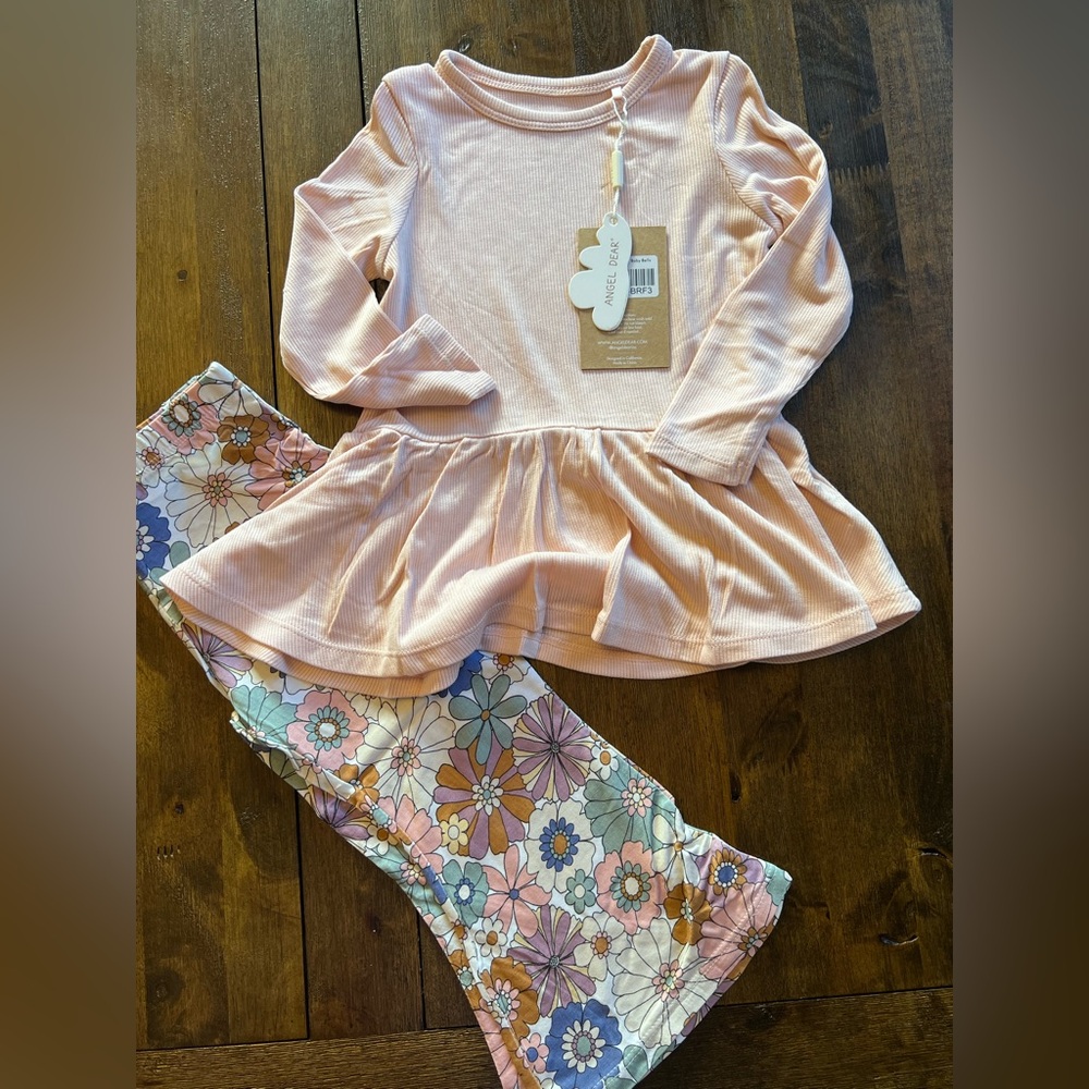 Angel Dear Pink and Floral Kids Pajama Set